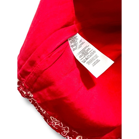Vintage Y2K LOFT Hearts Pattern‎ Red and White Ruched Top 2 - Picture 9 of 9